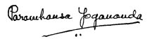 Yogananda's signature as altered by Self-Realization Fellowship